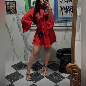 Zara Kimono Red Dress